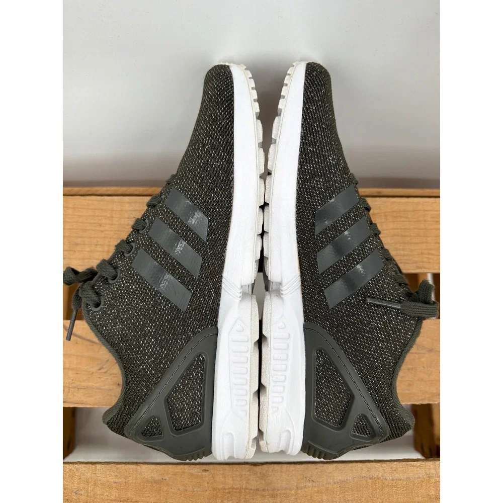 Adidas ZX Flux Womens 8‎ Olive Green Knit Metallic Torsion Sneakers BY9210